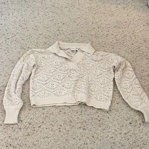 Elegant Cream V-Neck Sweater